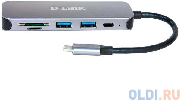 Концентратор USB Type-C D-Link DUB-2325/A1A 2 х USB 3.0 USB Type-C microSD SD серый 4348516715