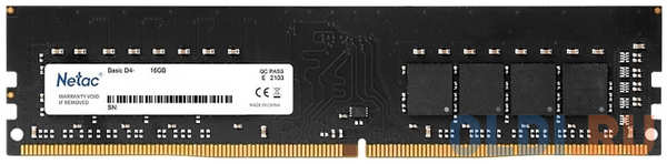 Оперативная память для компьютера Netac Basic DIMM 16Gb DDR4 2666 MHz NTBSD4P26SP-16 4348519318