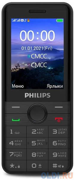 Мобильный телефон Philips Xenium E172 черный 2.4″ 32 Mb Bluetooth 4348519635