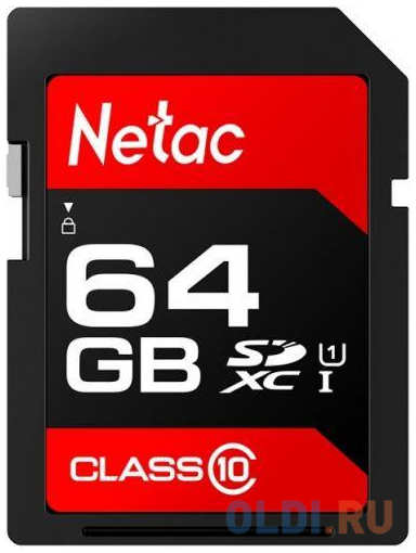Флеш-накопитель NeTac Карта памяти Netac P600 Standard SD 64GB, Retail version 4348521928