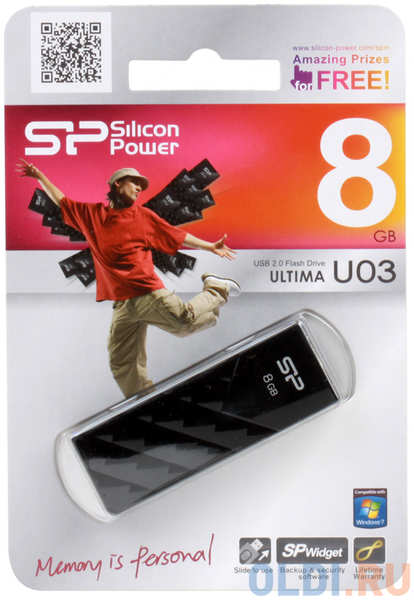 Внешний накопитель 8GB USB Drive <USB 2.0 Silicon Power Ultima U03 (SP008GBUF2U03V1K)