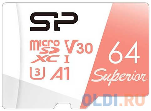 Флеш карта microSD 64GB Silicon Power Superior A1 microSDXC Class 10 UHS-I U3 100/80 Mb/s