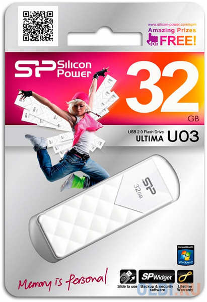 Внешний накопитель 32GB USB Drive <USB 2.0 Silicon Power Ultima U3 (SP032GBUF2U03V1W)