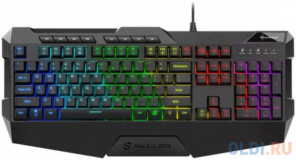 Игровая клавиатура Sharkoon Skiller SGK4 (резиновые колпачки, RGB подсветка, USB)
