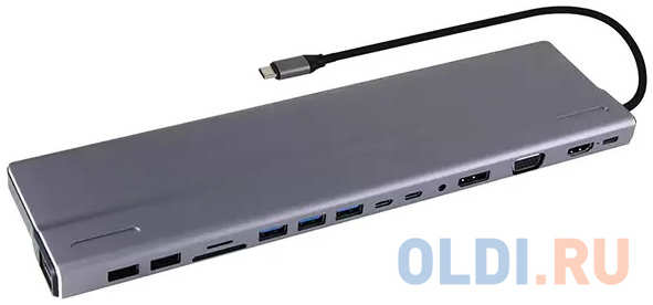 VCOM Telecom Адаптер TypeC -->3*USB3.0+2*USB2.0+VGA+RJ45+SD+TF+AUD+HDMI+DP+2*USB3.1 Data+PD 4348530829