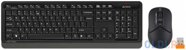 Клавиатура + мышь A4Tech Fstyler FG1012 клав:черный/серый мышь:черный USB беспроводная Multimedia 4348531438