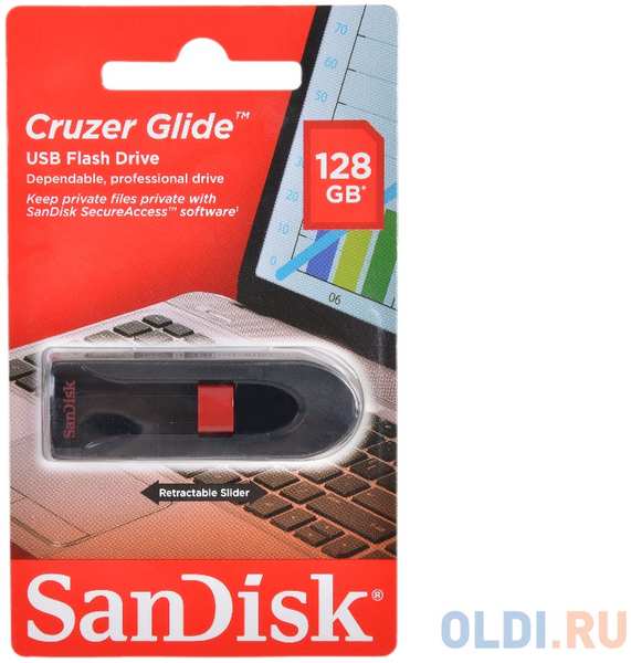 Внешний накопитель 128GB USB Drive USB 2.0 SanDisk Cruzer Glide (SDCZ60-128G-B35) 434853532