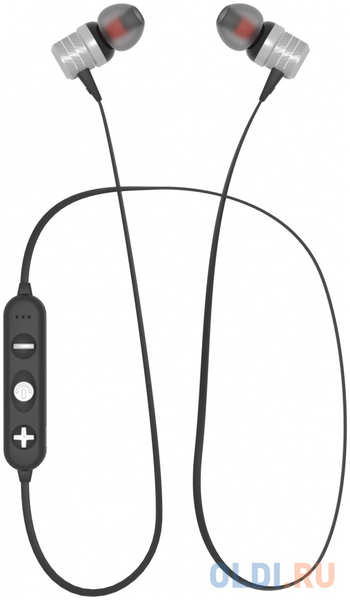 Наушники Bluetooth вакуумные с шейным шнурком More choice BG20 (Silver)
