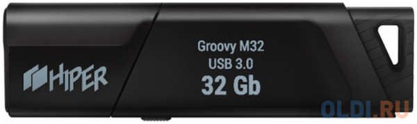 Флэш-драйв 32GB USB 3.0, Groovy M,пластик, цвет черный, защита от записи, Hiper 4348539868