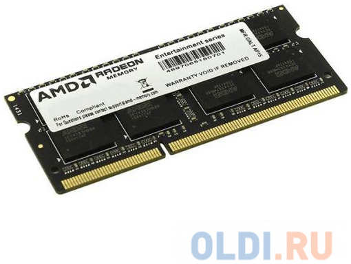 Оперативная память для ноутбука AMD R5 Entertainment Series Black SO-DIMM 8Gb DDR3L 1600MHz R538G1601S2SL-UO 4348543376