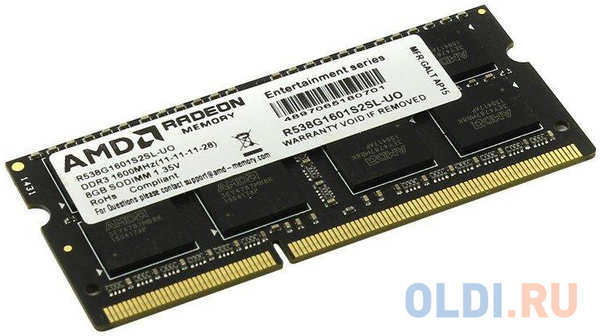Оперативная память для ноутбука AMD R538G1601S2SL-U SO-DIMM 8Gb DDR3L 1600MHz 4348543377