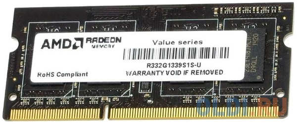 Оперативная память для ноутбука AMD R332G1339S1S-U SO-DIMM 2Gb DDR3 1333MHz