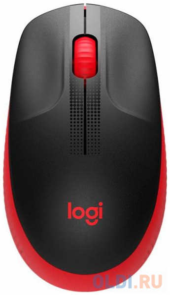 Мышь беспроводная Logitech M190 чёрный красный USB + радиоканал 910-005908 4348545592