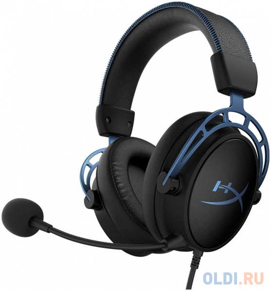 Наушники с микрофоном HyperX Cloud Alpha S черный/голубой 1м мониторные оголовье (4P5L3AA) 4348555320
