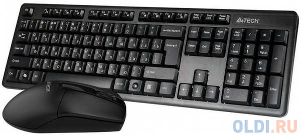 Клавиатура + мышь A4Tech 3330N клав:черный мышь:черный USB беспроводная Multimedia 4348556010