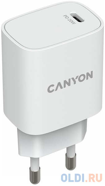 Зарядное устройство Canyon CNE-CHA20W02 3 А USB-C белый 4348556063