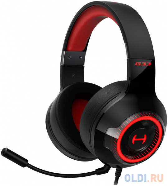 Наушники с микрофоном Edifier G33 черный/красный 2.5м мониторные USB оголовье 4348557405