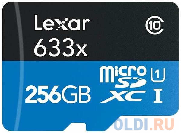 LEXAR 256GB High-Performance 633x microSDXC UHS-I, up to 100MB/s read 45MB/s write C10 A1 V30 U3, Global