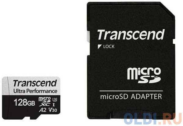 Карта памяти microSDXC Transcend 340S, 128 Гб, UHS-I Class U3 V30 A2, с адаптером 4348563817