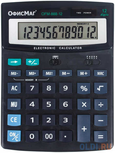 Калькулятор настольный ОФИСМАГ OFM-888-12 12-разрядный черный 250224 4348563983