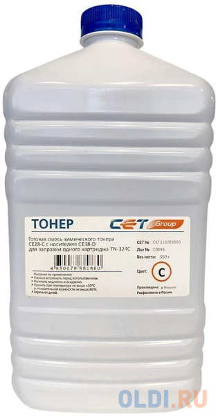 Тонер Cet CE28-C/CE28-D CET111053550 бутылка 550гр. (в компл.:девелопер) для принтера KONICA MINOLTA Bizhub C258/308/368