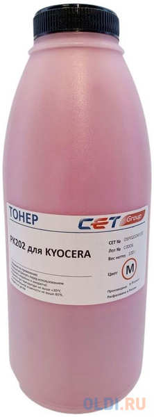 Тонер Cet PK202 OSP0202M-100 пурпурный бутылка 100гр. для принтера Kyocera FS-2126MFP/2626MFP/C8525MFP 4348564865