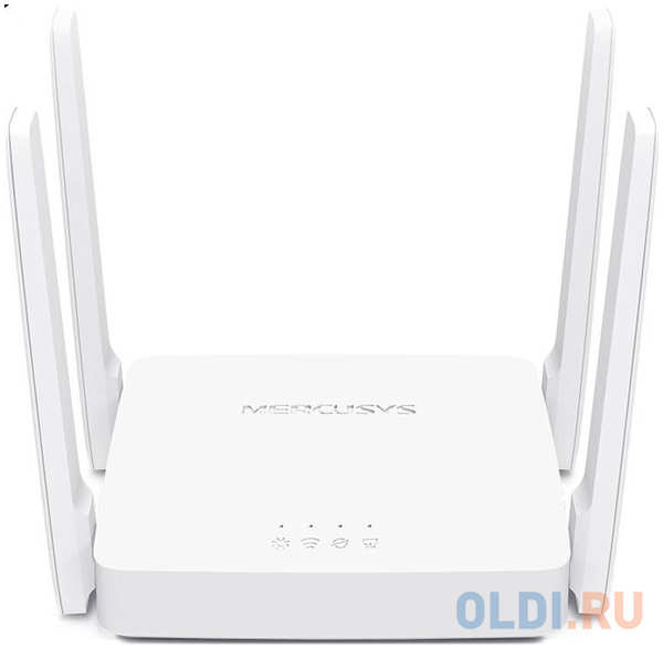 Mercusys AC1200 dual band wireless router, 300Mbpst at 2.4G and 867Mbps at 5G, 1 10/100Mbps WAN port + 2 10/100Mbps LAN ports, 4 external 5dBi antennas, suppor