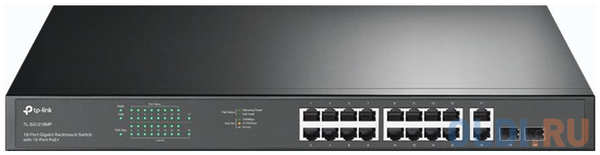TP-Link 18-port gigabit Unmanaged switch with 16 PoE+ ports, 18 10/100/1000Mbps RJ-45 port, 2 combo SFP ports, compliant with 802.3af/at, 250W PoE budget, sup 4348566973
