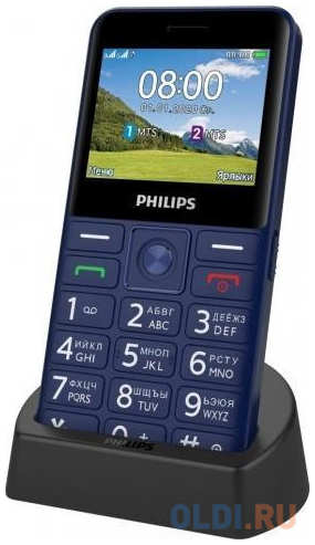 Телефон Philips E207 синий 4348567193