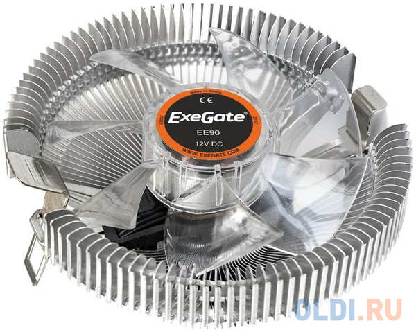 Exegate EX286149RUS Кулер EE90 ExeGate (Al, LGA775/1150/1151/1155/1156/1200/AM2/AM2+/AM3/AM3+/AM4/FM1/FM2/754/939/940, TDP 75W, Fan 90mm, 2200RPM, Hyd 4348571727