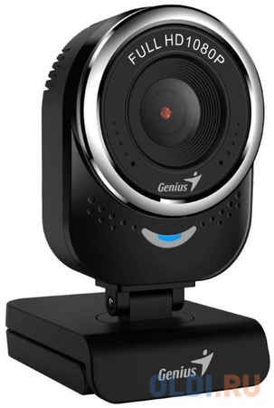 GENIUS QCam 6000, black, Full-HD 1080p webcam, universal clip, 360 degree swivel, USB, built-in microphone, rotation 360 degree, tilt 90 degree 4348572720