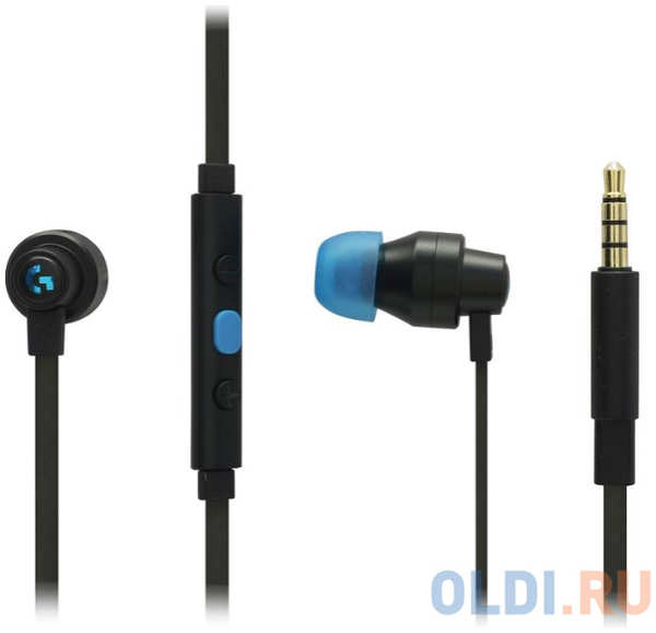 Игровая гарнитура проводная Logitech G333 Gaming Earphones черный голубой 981-000924 4348572790