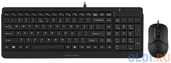 Клавиатура + мышь A4Tech Fstyler F1512 клав:черный мышь:черный USB 4348573298