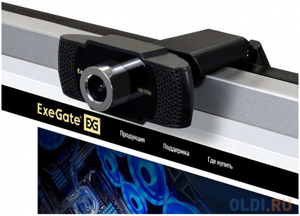 Exegate EX287378RUS Веб-камера ExeGate BusinessPro C922 HD Tripod (матрица 1/3″ 1,3 Мп, 1280х720, 720P, 30fps, 4-линзовый объектив, USB, микрофон 4348576223