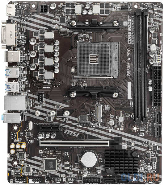 Материнская плата MSI B550M-A PRO Soc-AM4 AMD B550 2xDDR4 mATX AC`97 8ch(7.1) GbLAN RAID+DVI+HDMI 4348576443