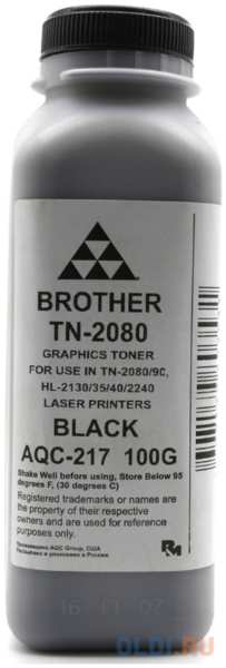 Тонер Brother TN 2080/2090/2235/2275 HL 2240/2140/2130/2132/2135 (фл. 100г) AQC-США фас.Россия 4348586707