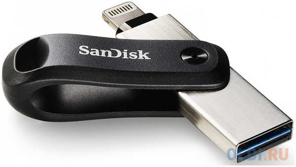 Флешка 64Gb SanDisk iXpand Go USB 3.0 Lightning серебристый черный SDIX60N-064G-GN6NN 4348588394