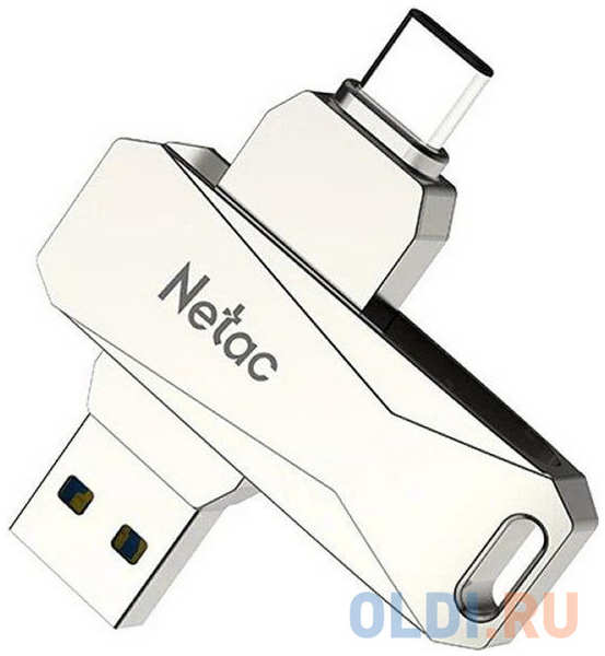 Флеш Диск Netac U782C 128Gb, USB3.0+TypeC, металлическая