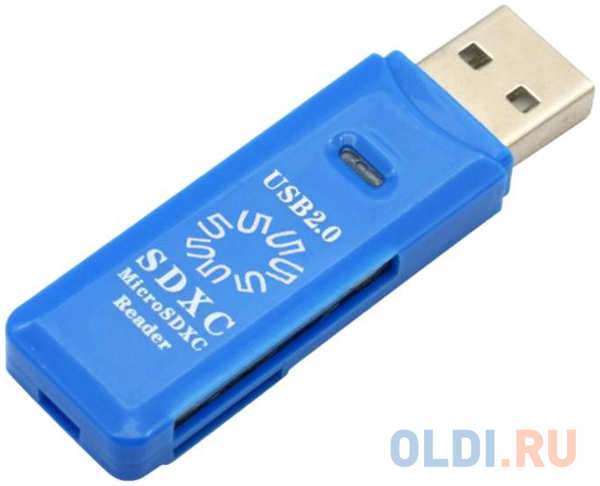 5bites RE2-100BL USB2.0 Устройство ч/з карт памяти / SD / TF / USB PLUG / BLUE 4348592013