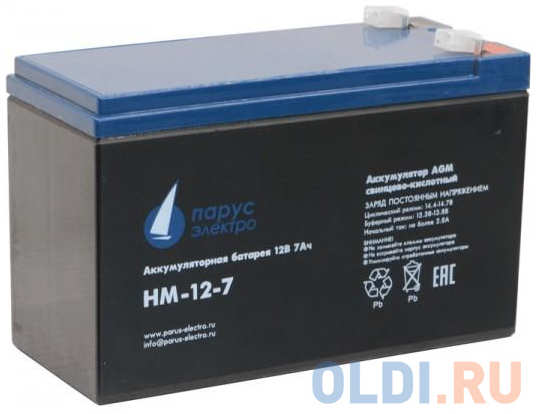 Parus-electro Парус-электро Аккумуляторная батарея для ИБП HM-12-7 (AGM/12В/7,2Ач/клемма F2) 4348592143