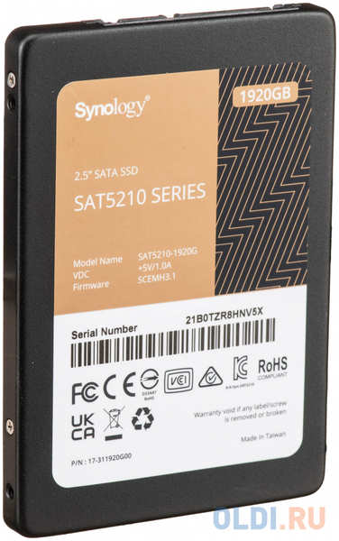SSD жесткий диск SATA2.5″ 1.92TB 6GB/S SAT5210-1920G SYNOLOGY 4348593615