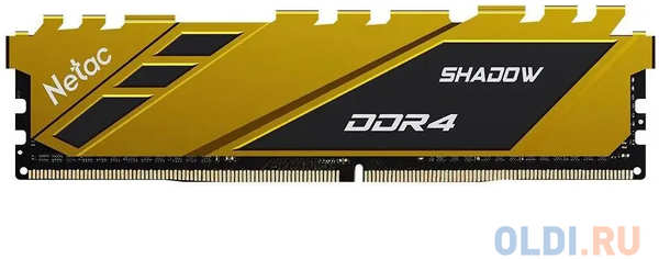 Модуль памяти DDR 4 DIMM 16Gb PC25600, 3200Mhz, Netac Shadow NTSDD4P32SP-16Y C16 Yellow, с радиатором 4348594390