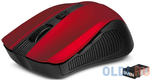 Беспроводная мышь SVEN RX-350W красная (5+1кл. 600-1400DPI, SoftTouch, блист) 4348597280