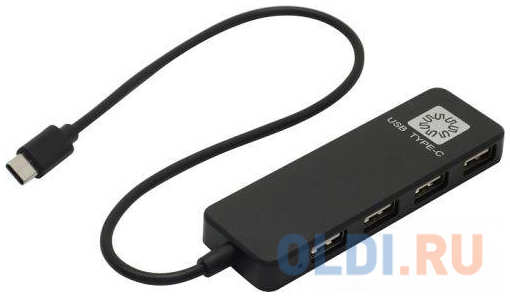 Концентратор USB Type-C 5bites HB24C-210BK 4 x USB 2.0 черный 4348597356