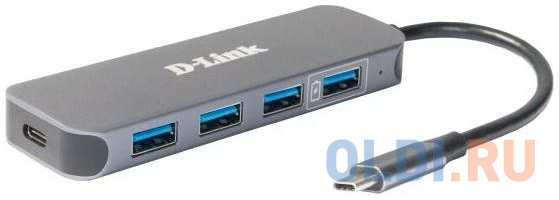 Концентратор USB Type-C D-Link DUB-2340/A1A 4 х USB 3.0 USB Type-C серый 4348598125