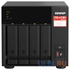 SMB QNAP TS-473A-8G NAS, 4-tray w/o HDD, 2xM.2 SSD Slot. Quad-сore AMD Ryzen Embedded V1500B 2.2 GHz, 8GB DDR4 (1 x 8GB) up to 64GB (2 x 32GB), 2x 2.5 4348598130