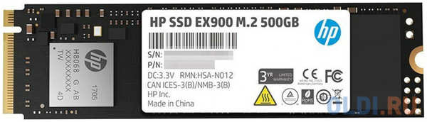 SSD накопитель HP EX900 500 Gb PCI-E 3.0 x4