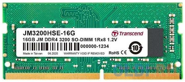 Оперативная память для ноутбука Transcend JM3200HSE-16G SO-DIMM 16Gb DDR4 3200 MHz JM3200HSE-16G 4348634083