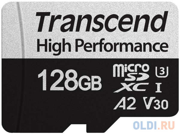 Флеш-накопитель Transcend Карта памяти Transcend 128GB UHS-I U3 A2 microSD microSD w/ adapter 4348634472
