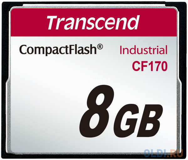 Промышленная карта памяти CompactFlash Transcend 170, 8 Гб MLC, темп. режим от -25? до +85?